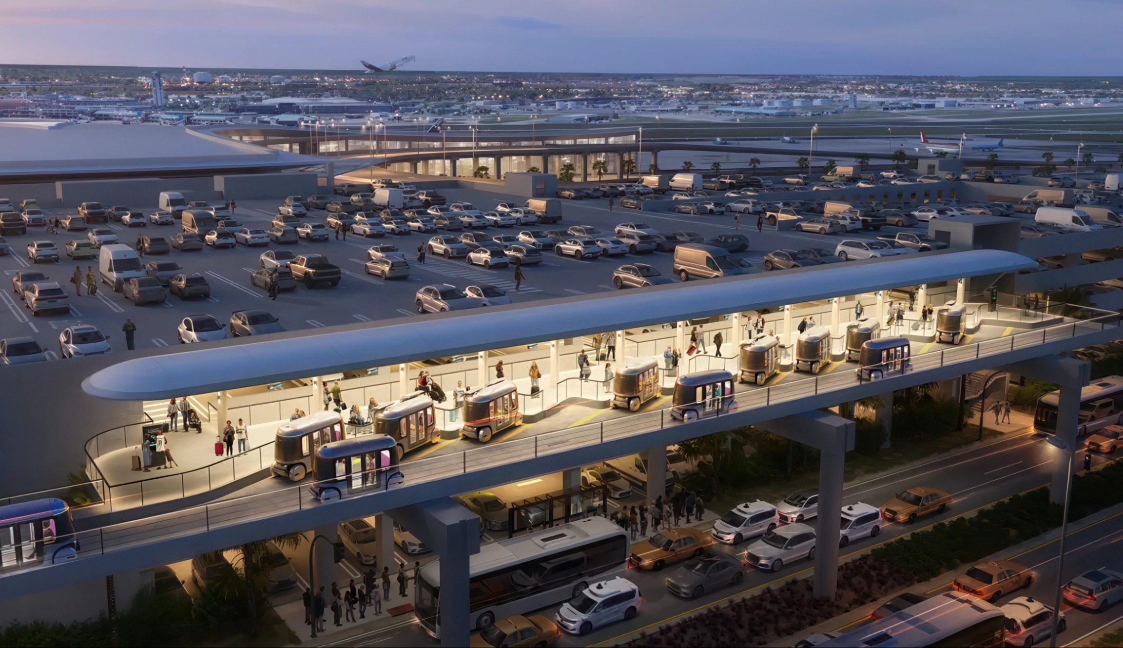 A self-driving car system connecting West Palm Beach's airport and downtown has been revealed