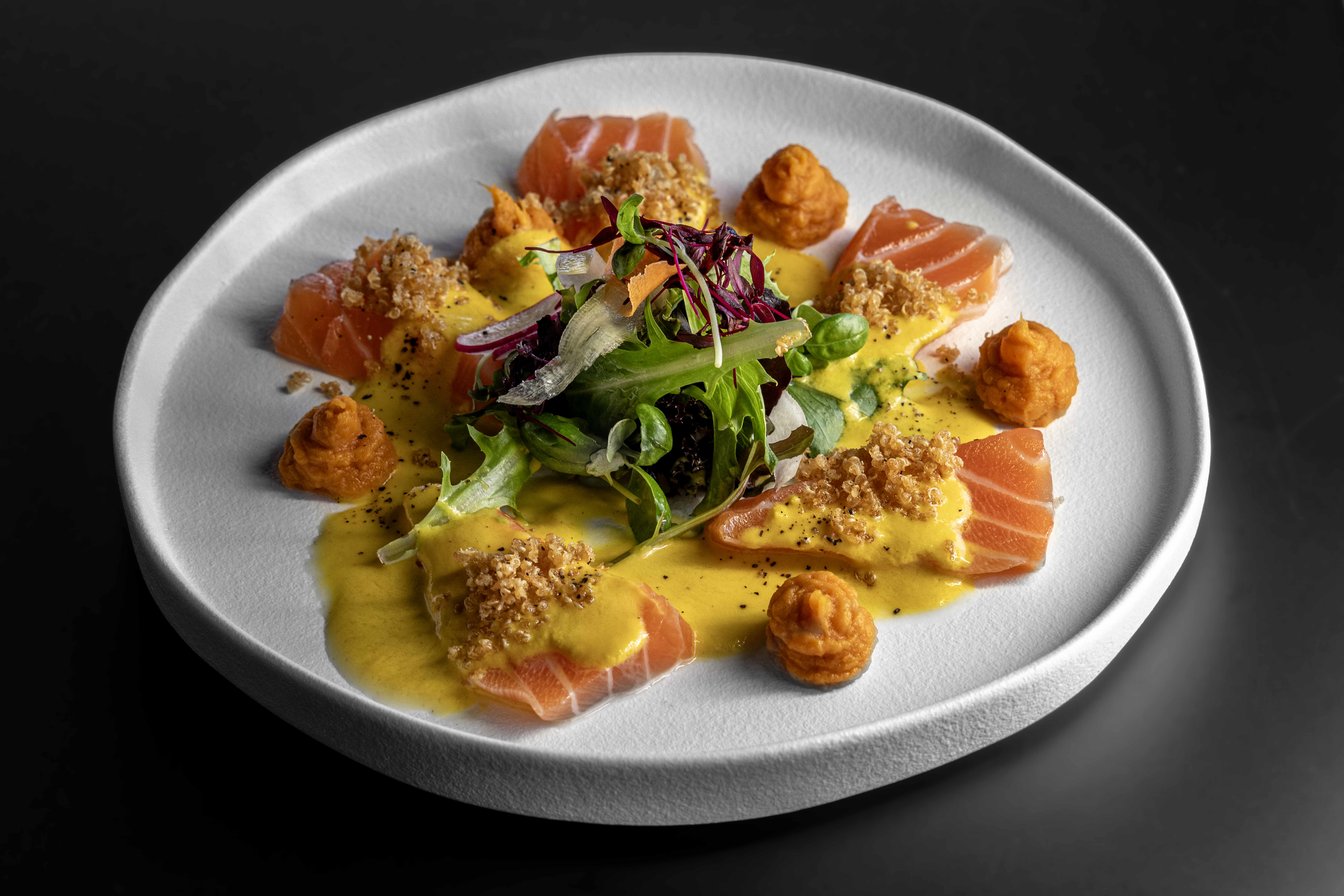 Bueno Tiradito de Salmón, image courtesy of SK Hospitality Group