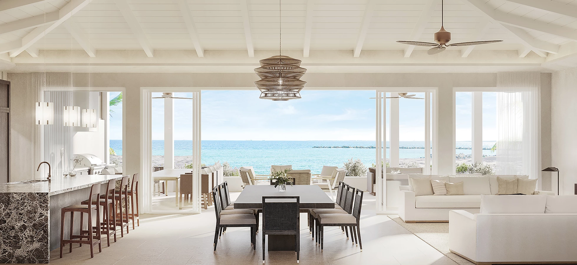 Rendering of Ocean Estates Interior at Montage Cay  in The Abacos, Bahamas
