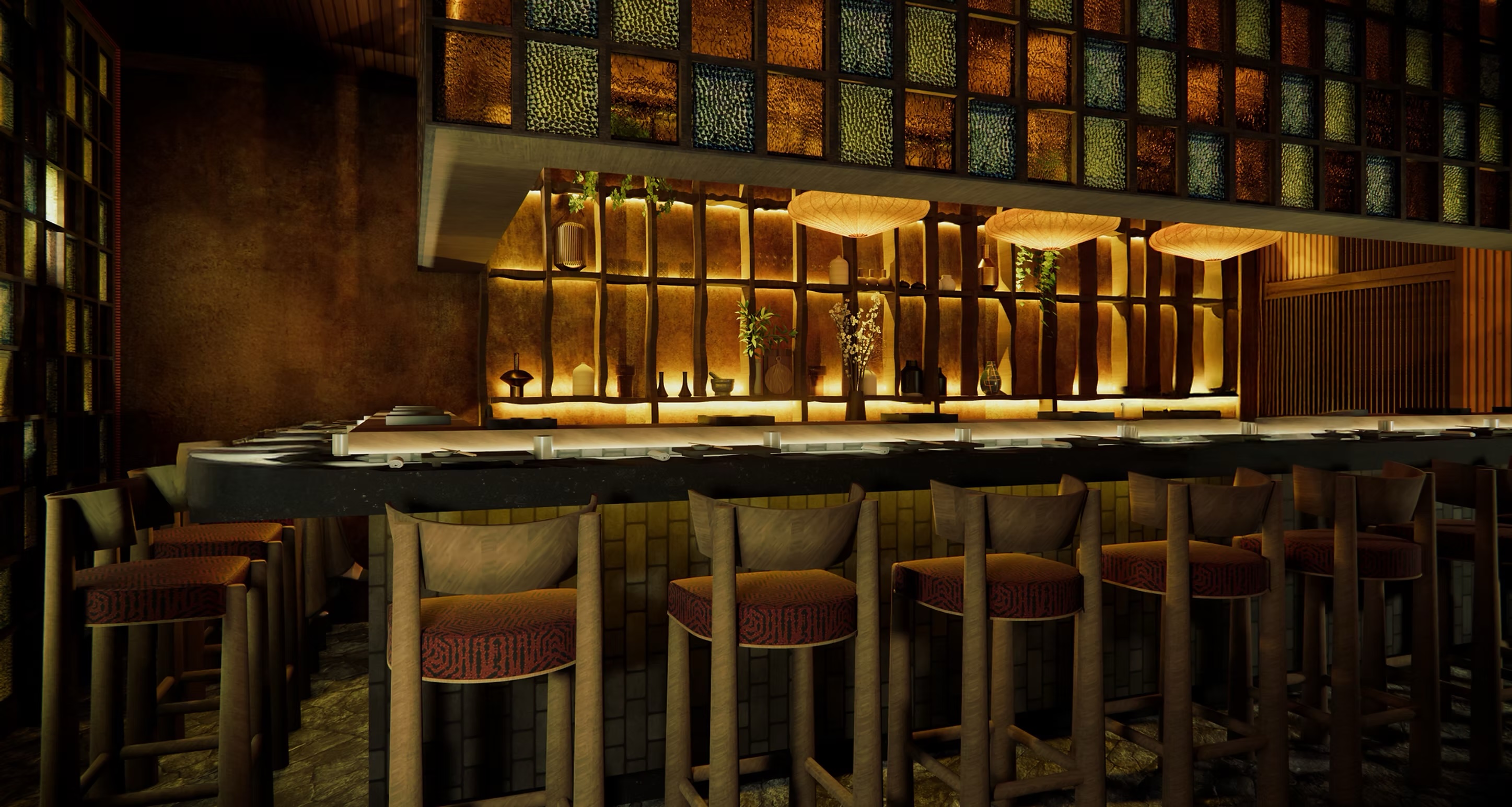 Image of Dining Venue Kuu Jū, courtesy of Nômade Temple Ibiza