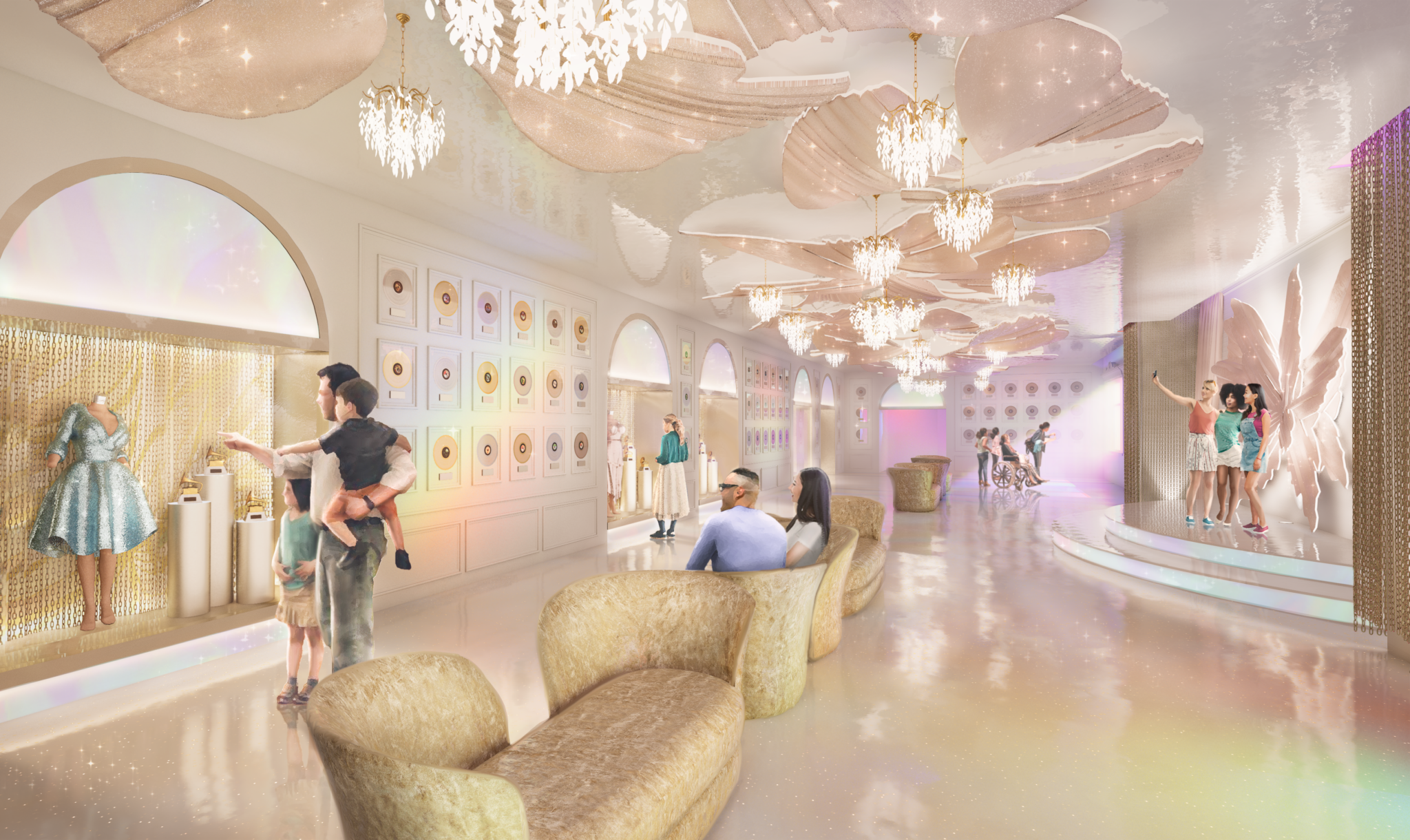 Rendering of The Hall of Fame exhibit, courtesy of Dolly's Life of Many Colors Museum