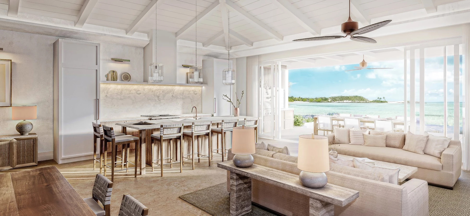 Rendering of Villa Residence Interior at Montage Cay  in The Abacos, Bahamas