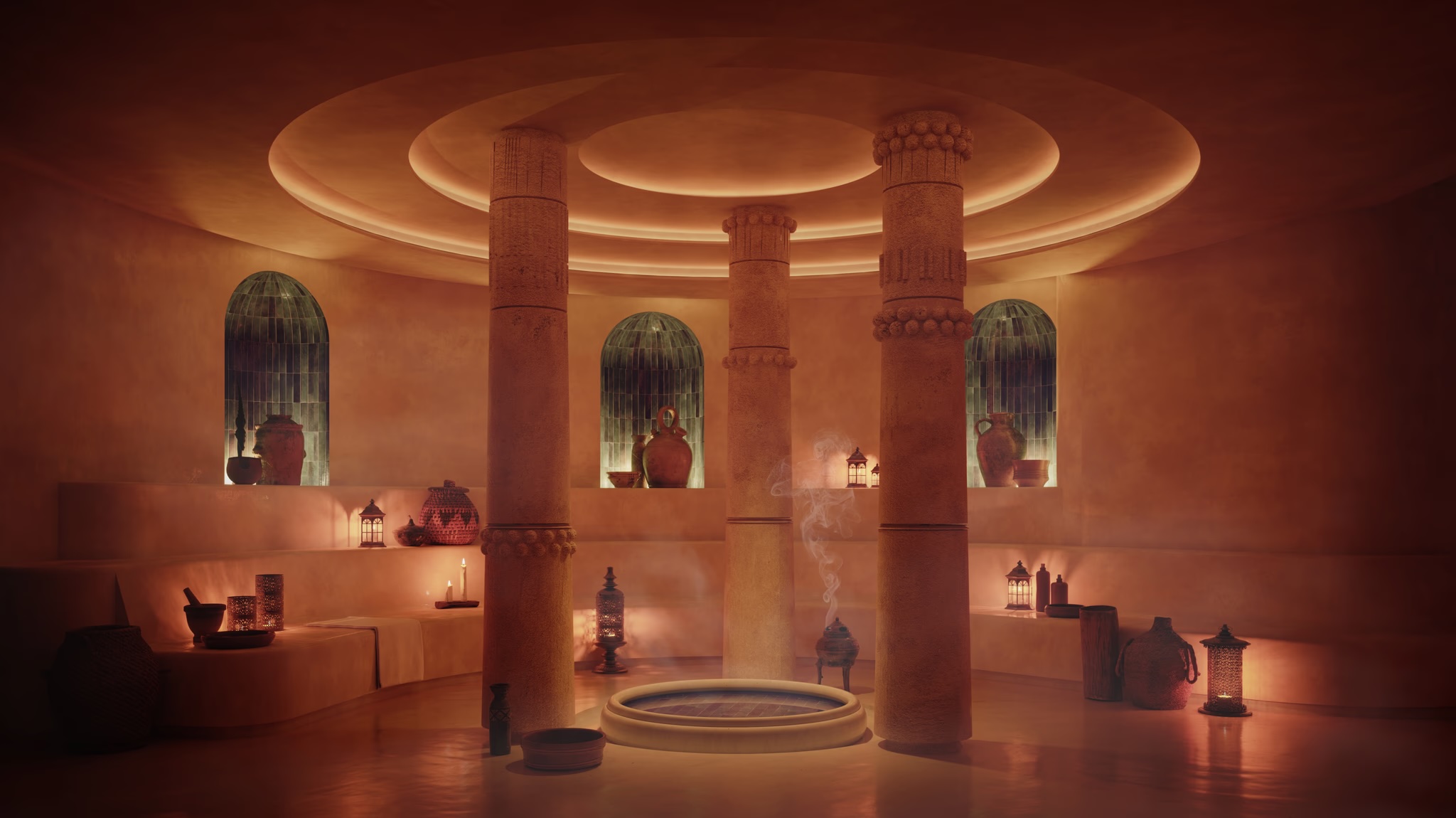 Image of the Hammam, courtesy of Nômade Temple Ibiza
