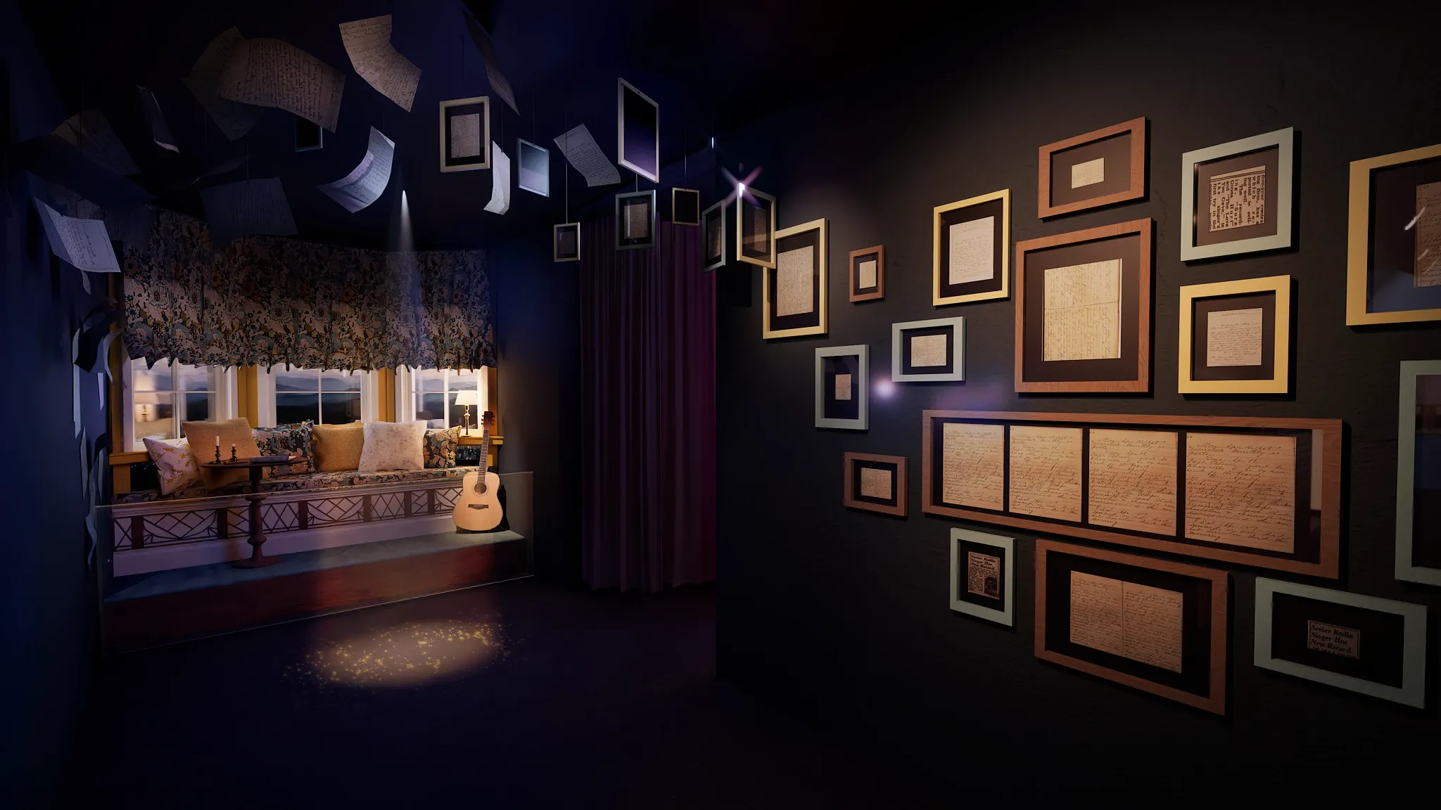 Rendering of Dolly's Writing Room exhibit, courtesy of Dolly's Life of Many Colors Museum