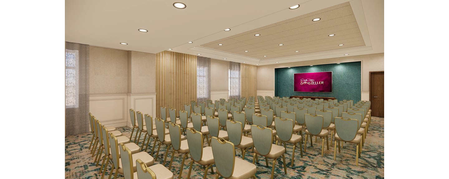 Rendering of the Conference Room at Dolly Parton's Songteller Hotel