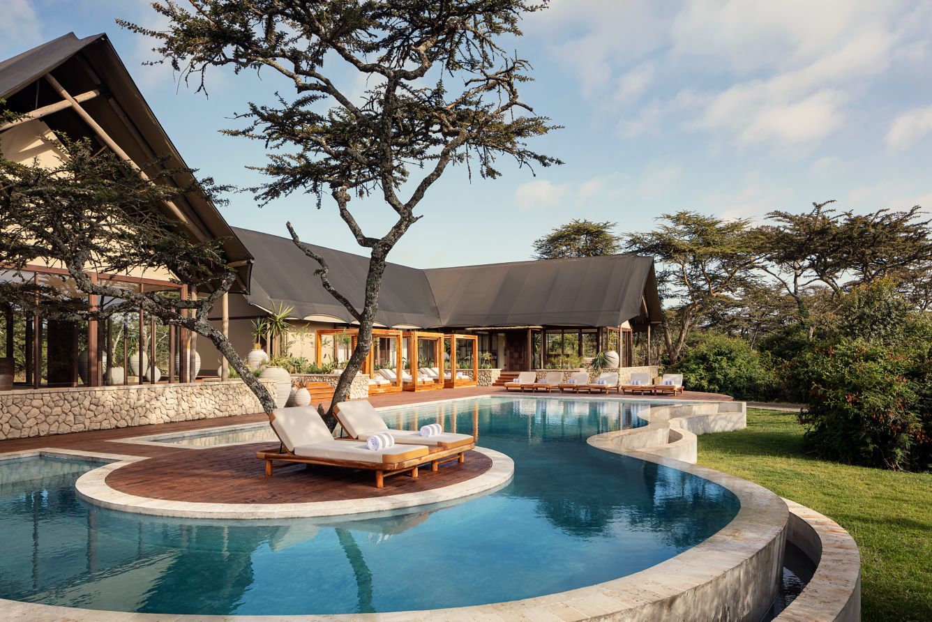 image of the pool, courtesy of JW Marriott Mount Kenya Rhino Reserve Safari Camp