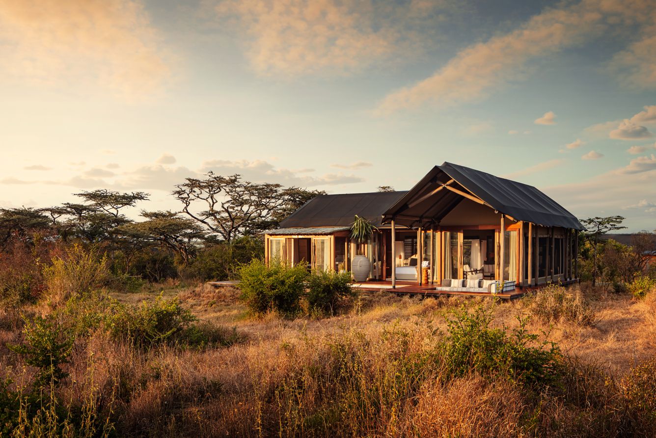 image of tented suite exterior, courtesy of JW Marriott Mount Kenya Rhino Reserve Safari Camp