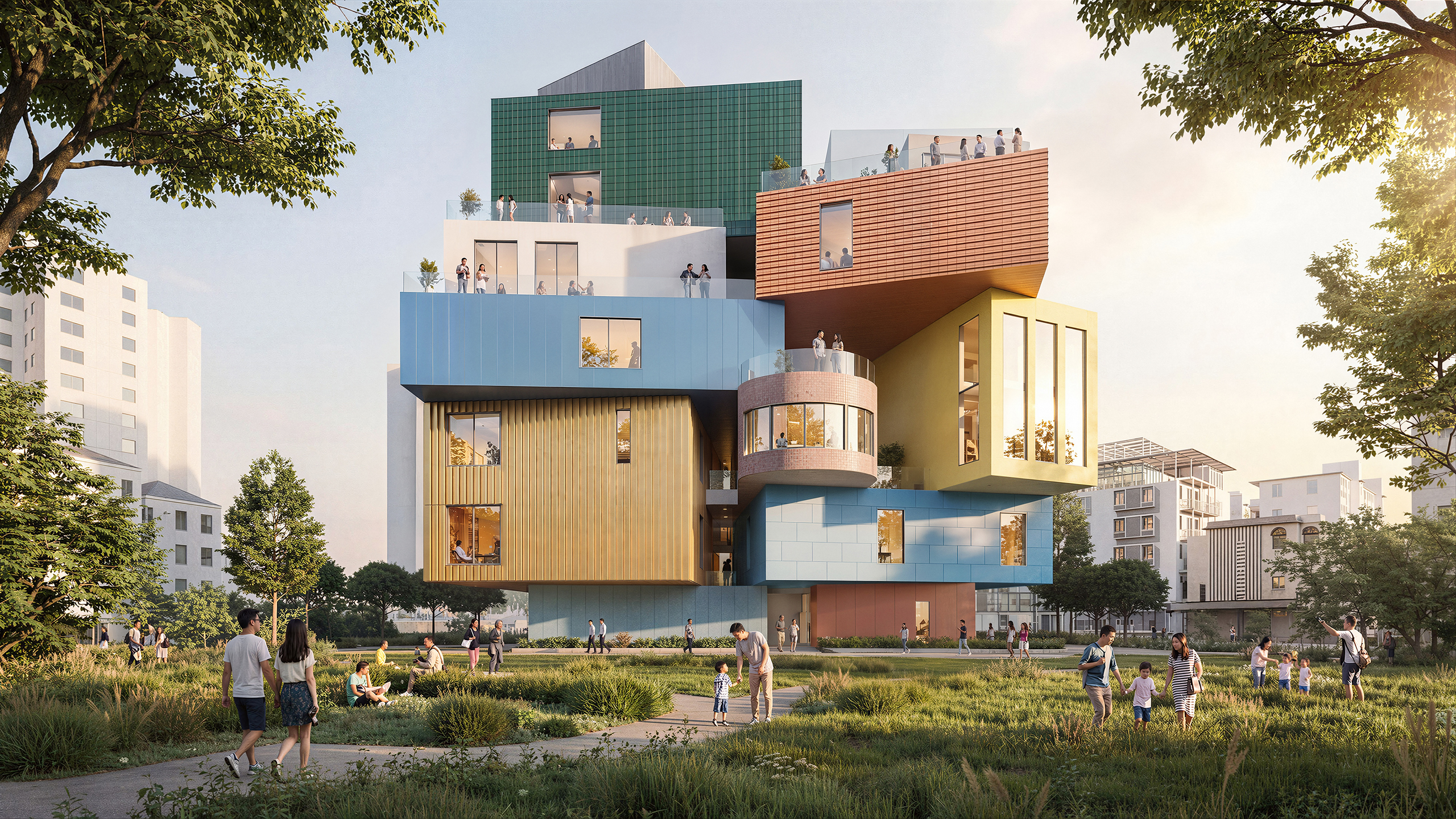 Rendering of Bihailou Art Village, MVRDV