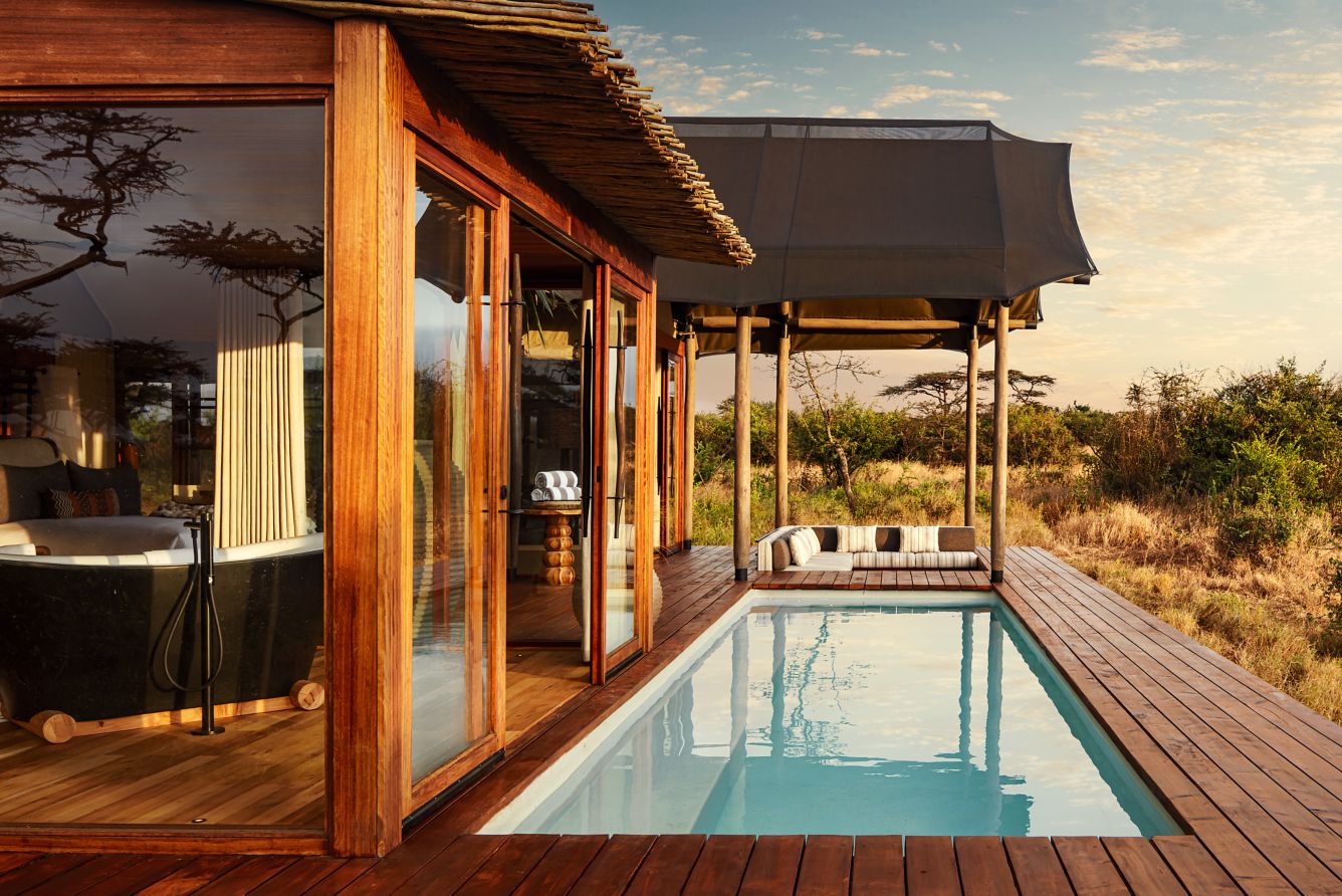 image of the tented suite exterior, courtesy of JW Marriott Mount Kenya Rhino Reserve Safari Camp