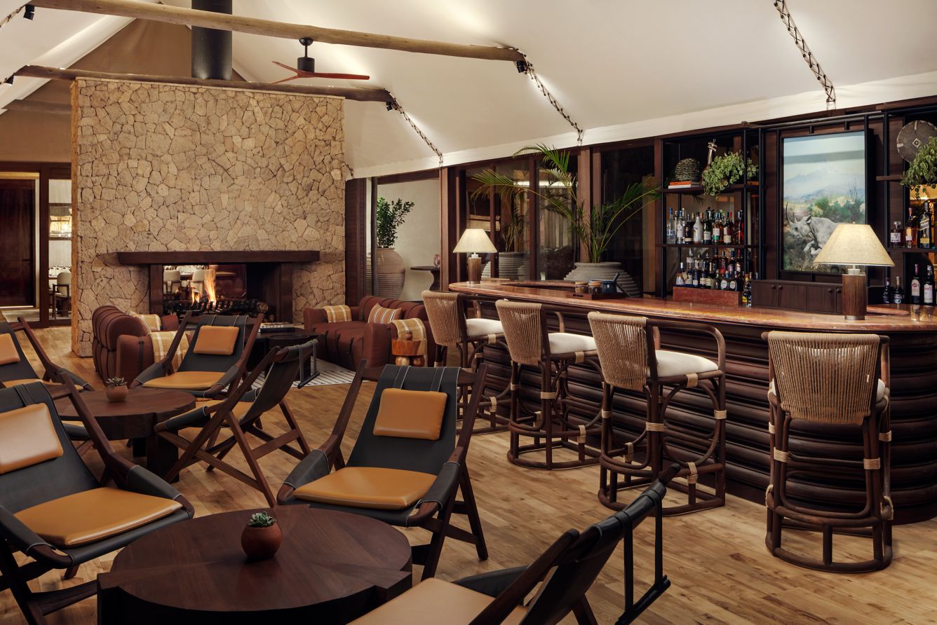 image of the Ember Bar and Lounge, courtesy of JW Marriott Mount Kenya Rhino Reserve Safari Camp