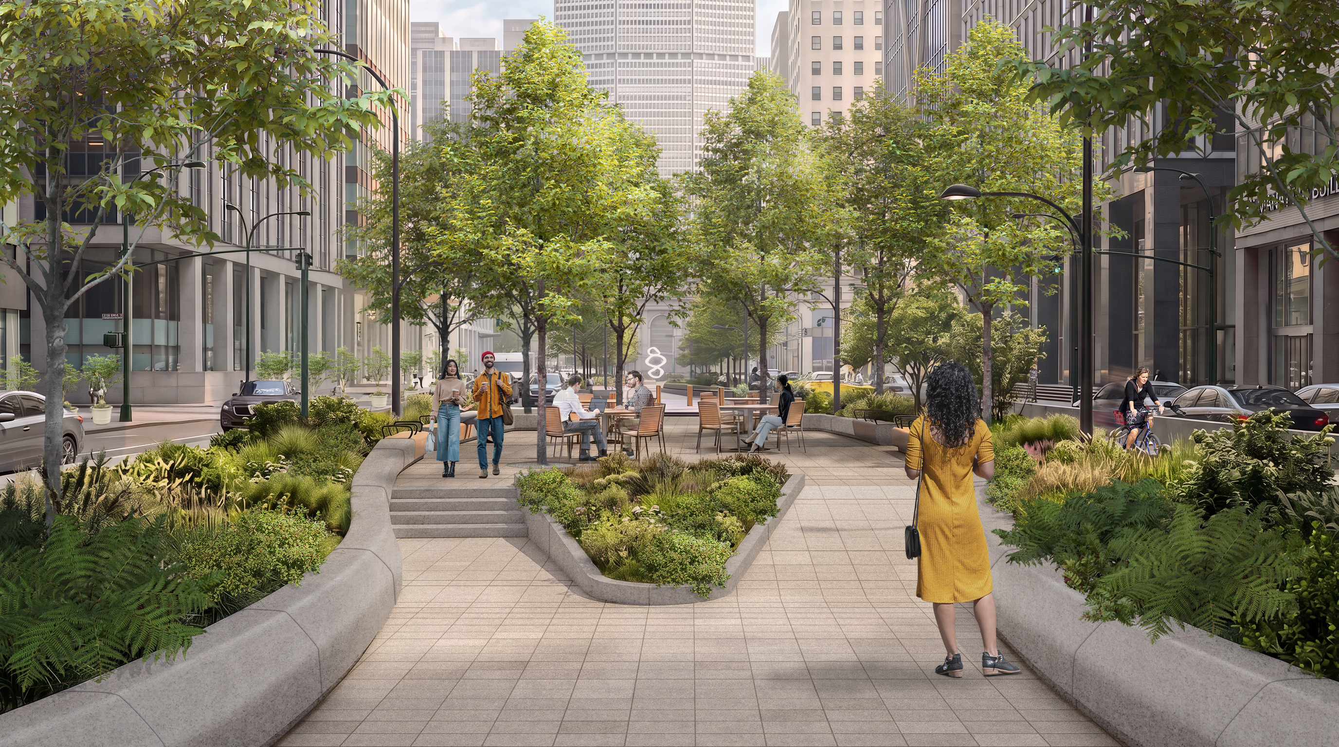 Rendering of the Park Avenue redesign, Starr Whitehouse Landscape Architects and Planners