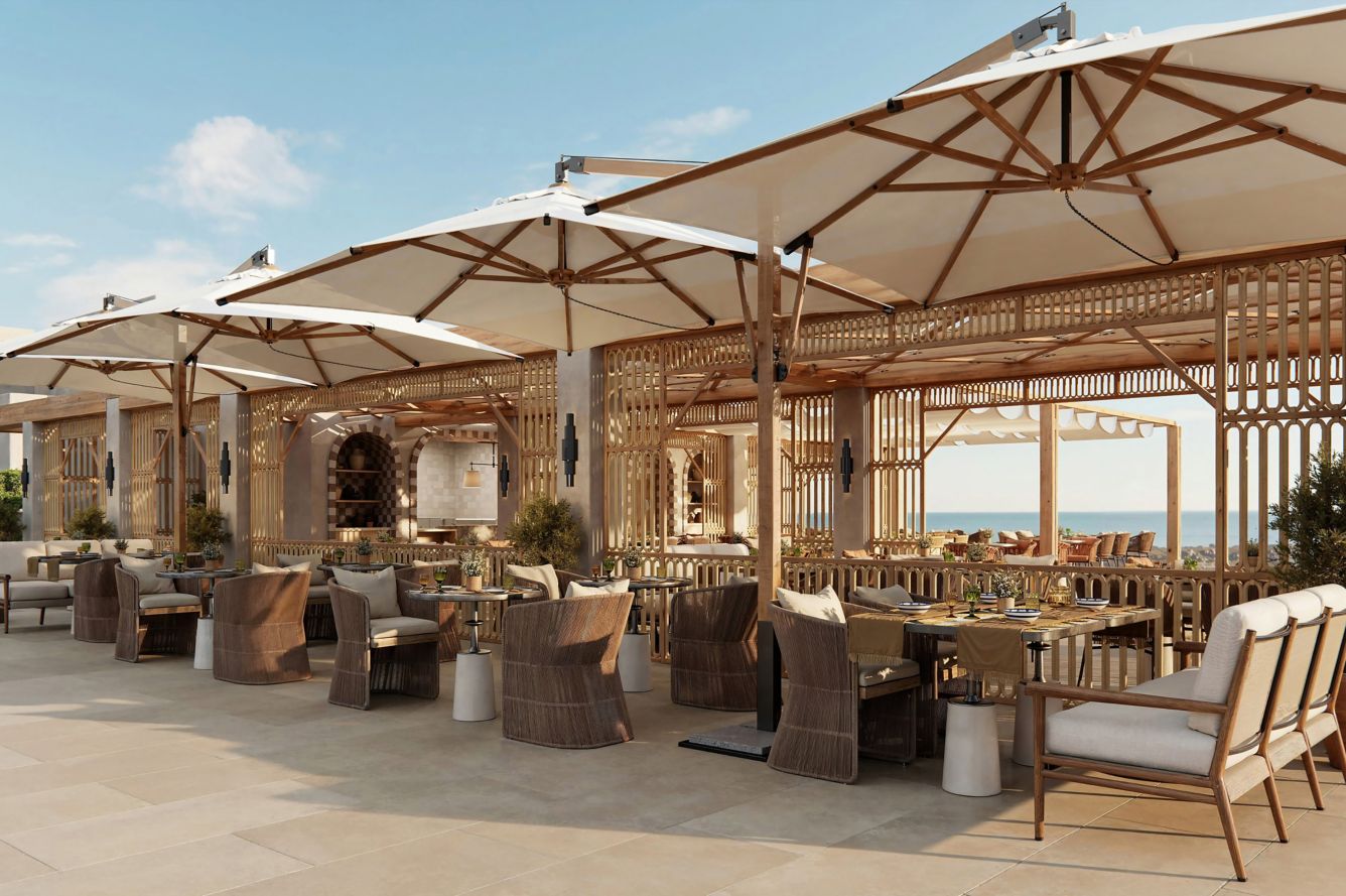 image of dining venue Cava di Pietra, image courtesy of Amoh, a Luxury Collection, Rhodes