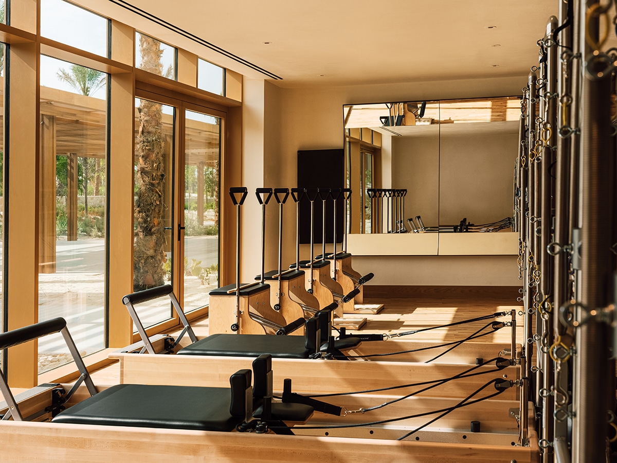 image of a Pilates room, image courtesy of Miraval Red Sea