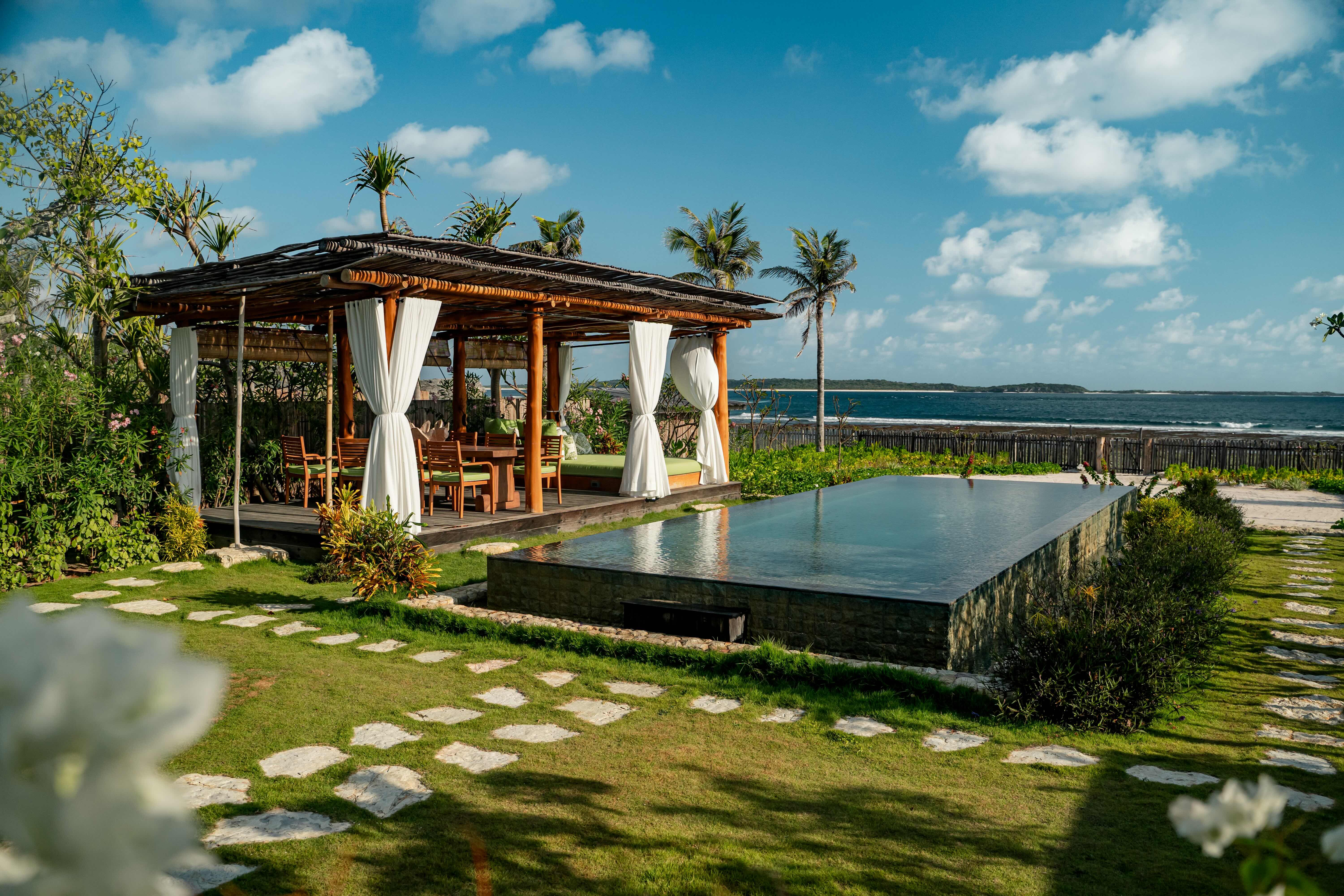 image of a Villa Outdoor Lounge, image courtesy of Joe Kelly, NIHI Rote & Hospitality Academy