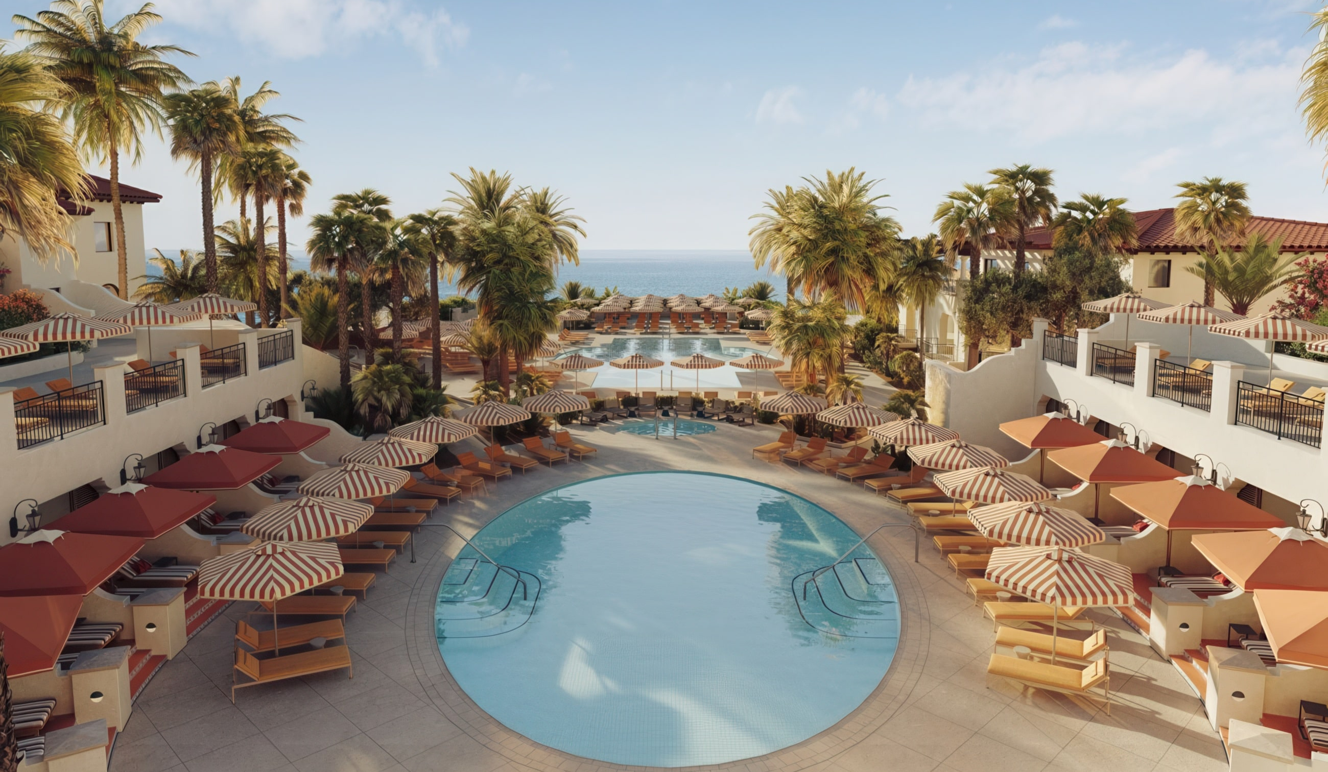 Rendering of The Ritz-Carlton Bacara pool, now open in Santa Barbara