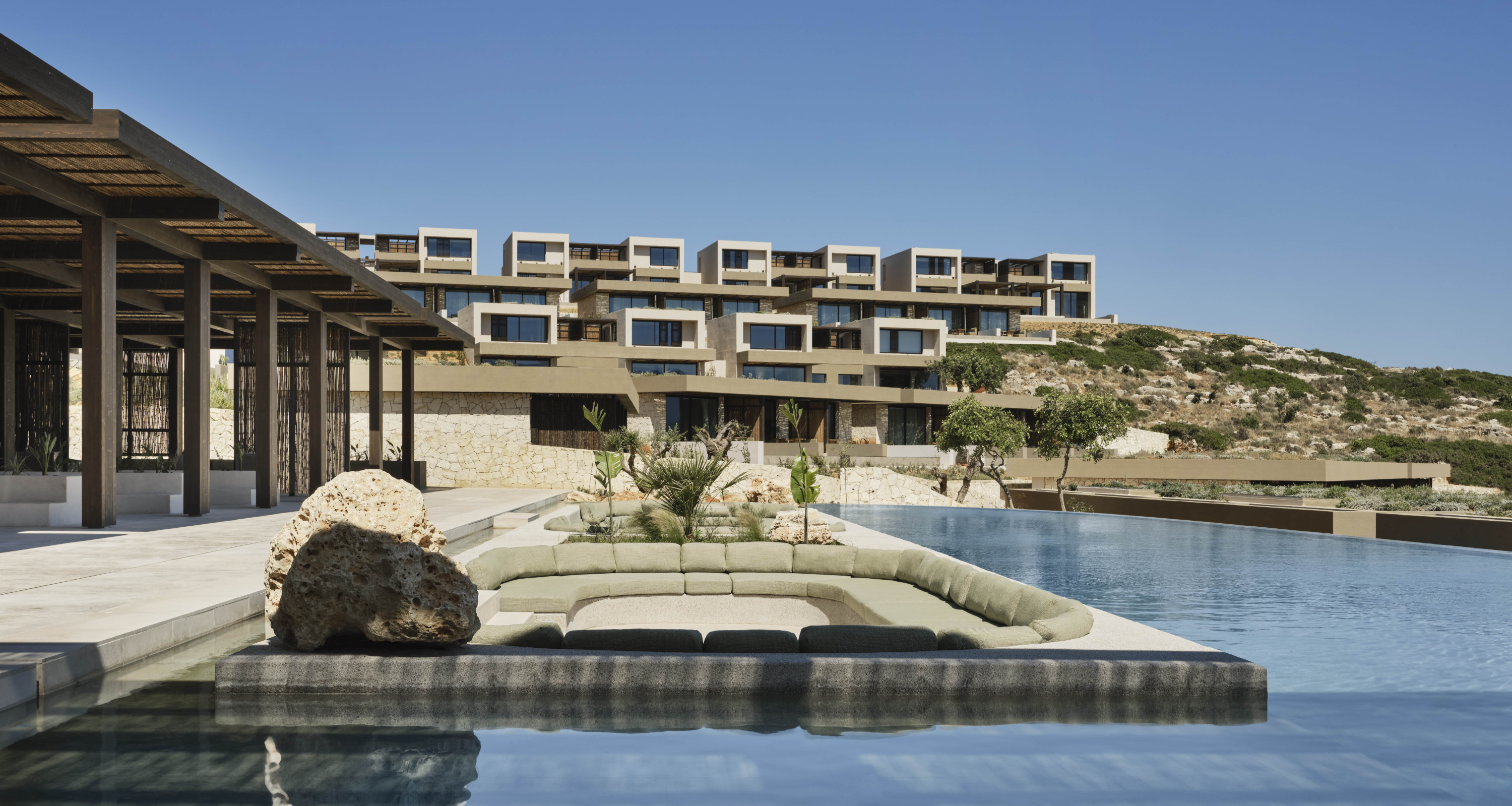 Exterior rendering of JW Marriott Crete Resort & Spa recently opened in Greece