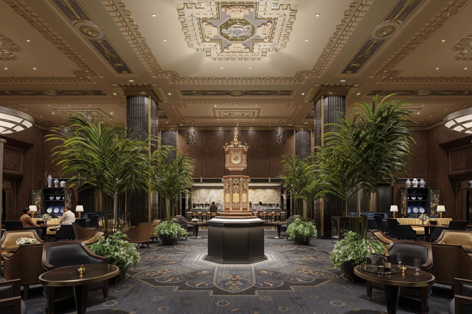 Restored Lobby with it's iconic 19th-Century clock
