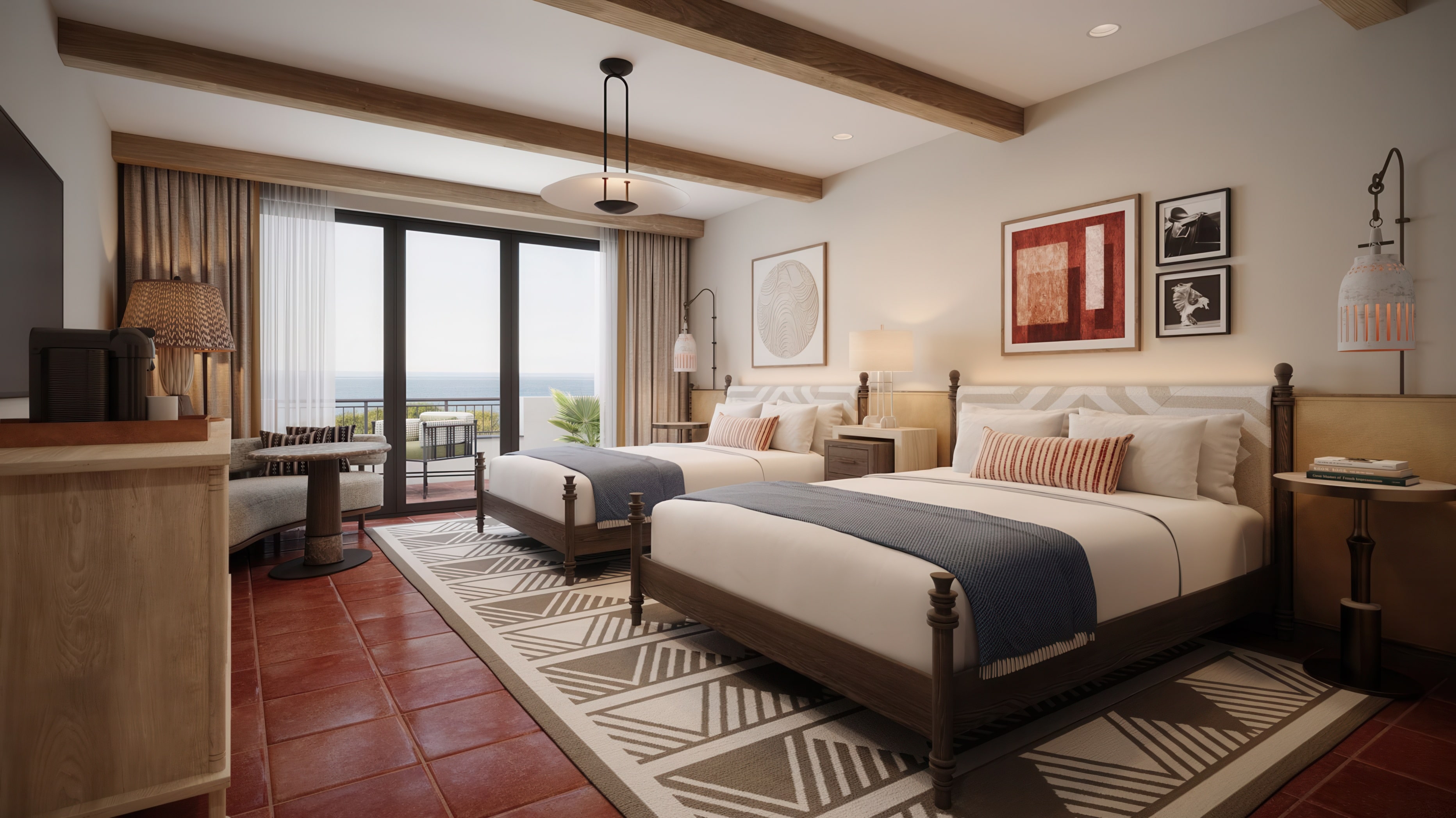 Rendering of The Ritz-Carlton Bacara Double Queen Oceanview Room