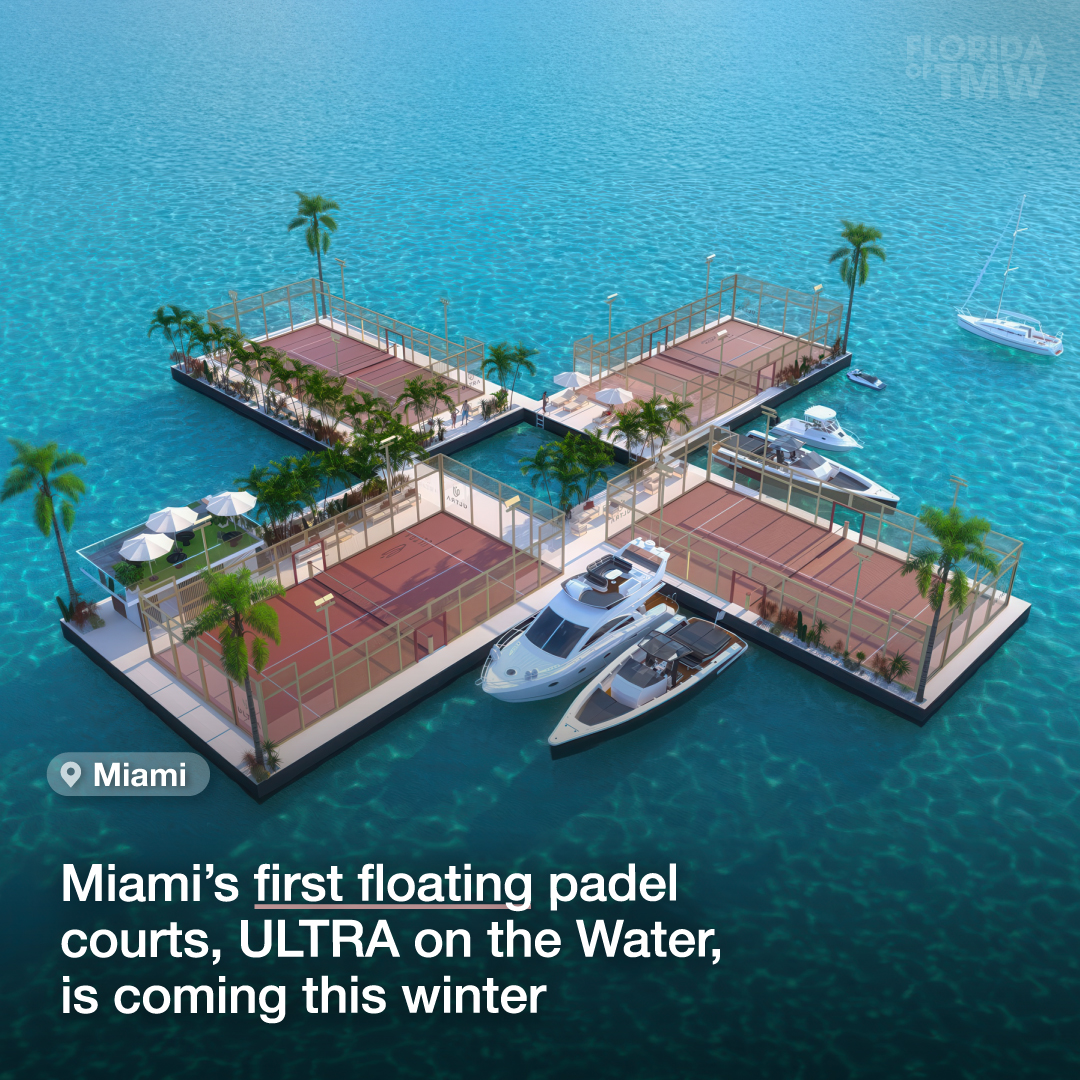 Miami’s first floating padel courts, ULTRA on the Water, is coming this winter