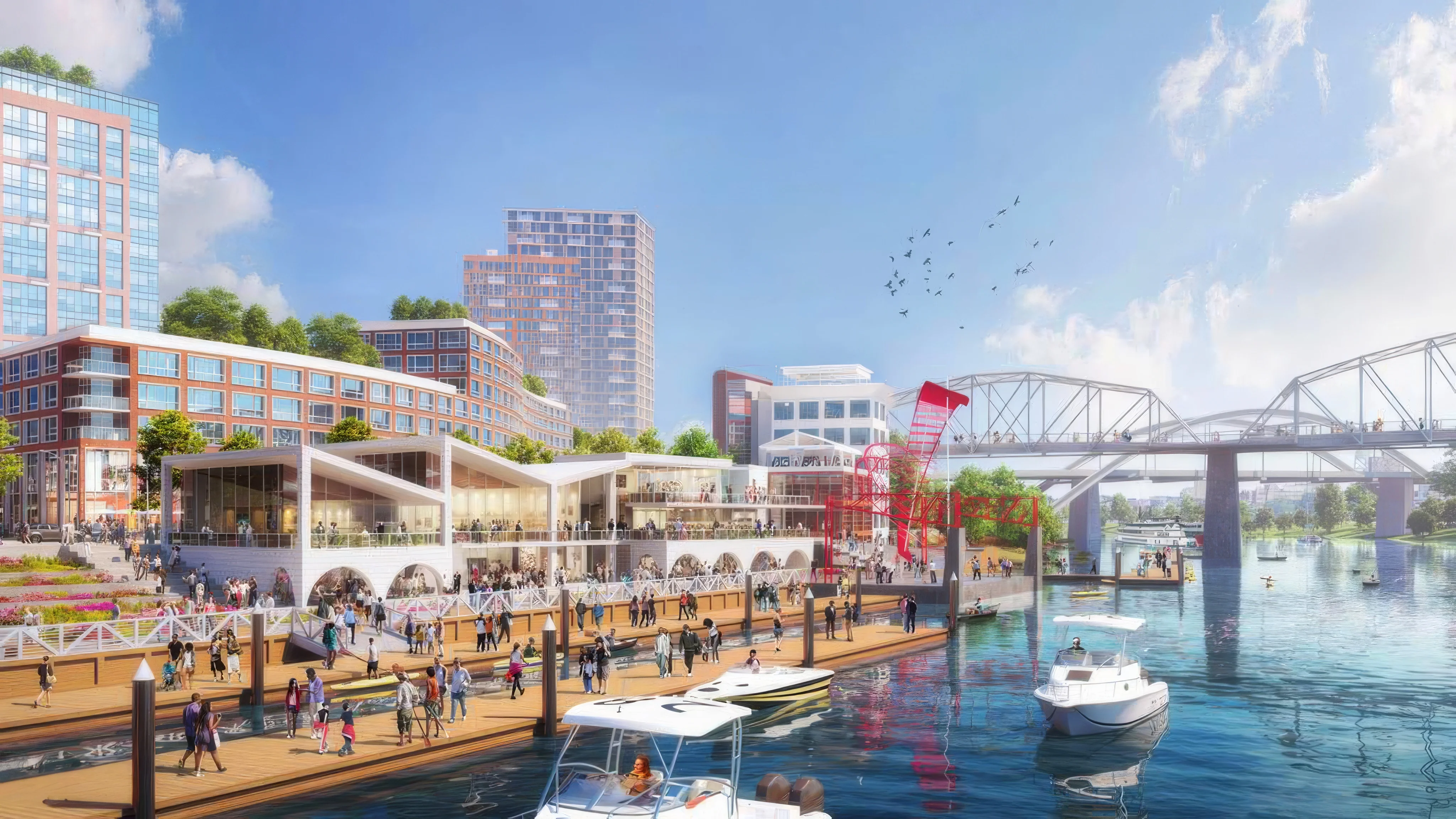 Waterfront East Bank project moves forward with new lease agreement, Fallon to develop 30 acres of mixed-use space around the new $2.1 billion Titans stadium