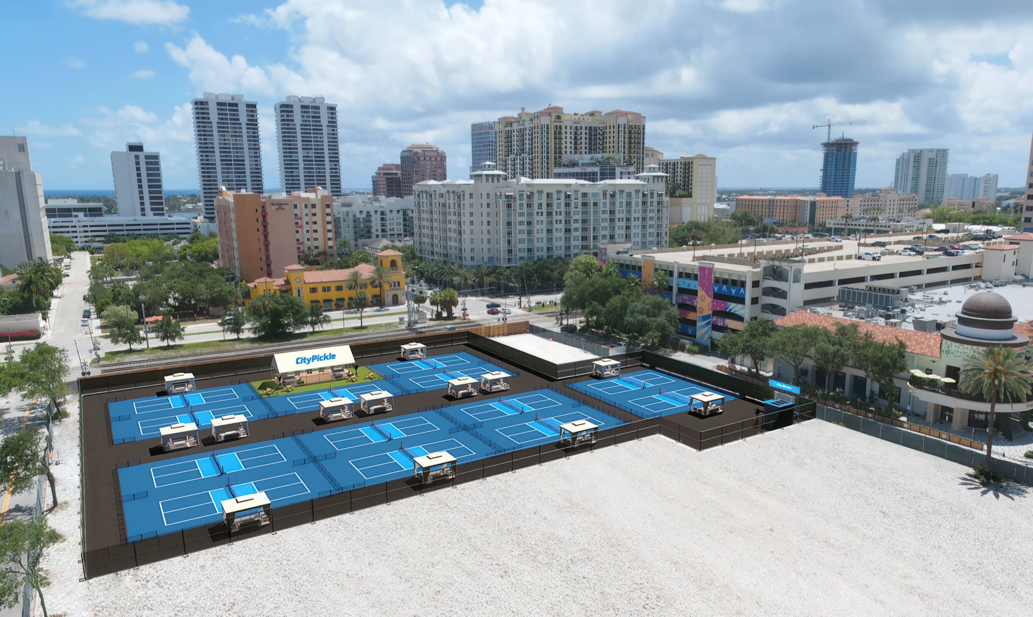 CityPlace to host temporary pickleball, shopping pop-up at future office towers site