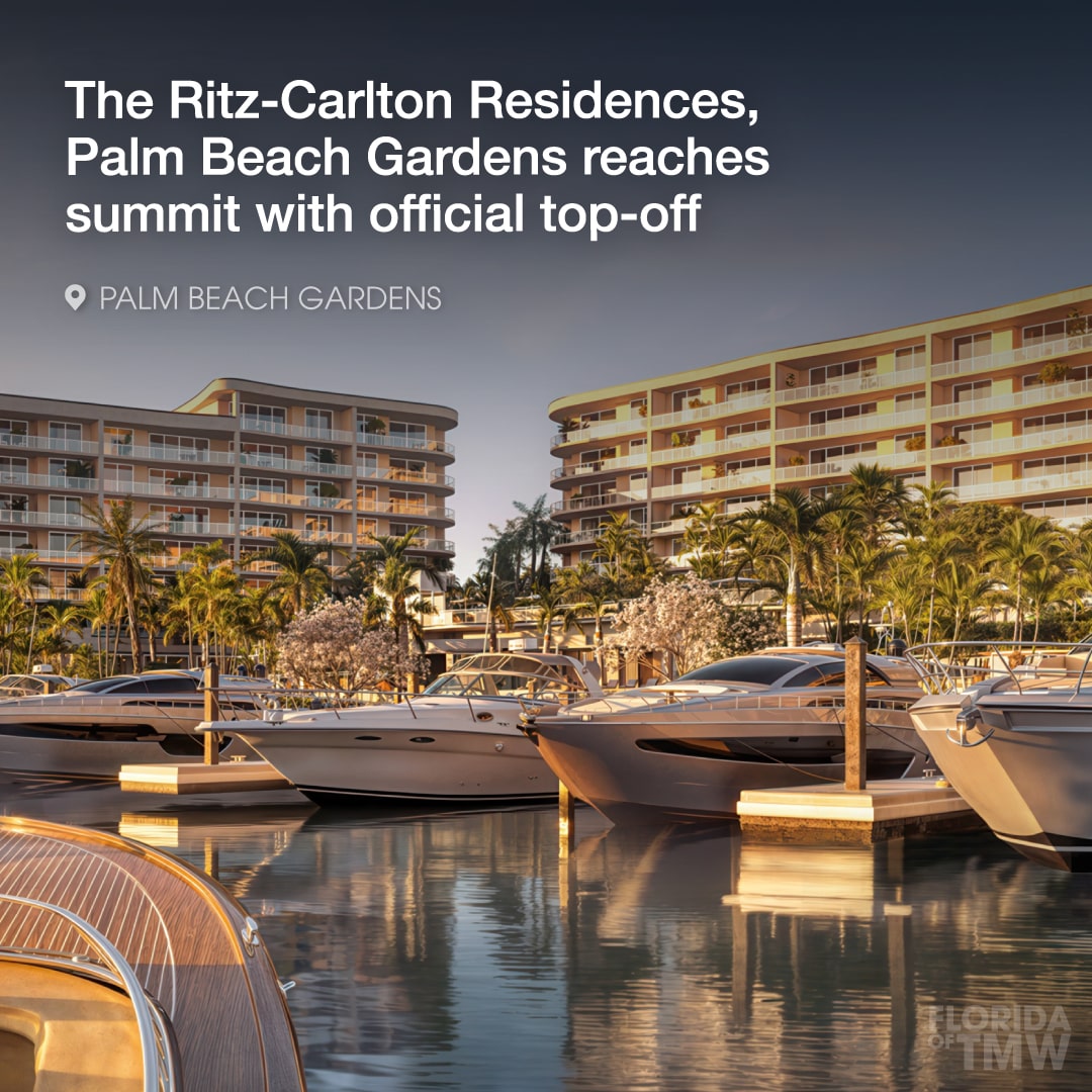 The Ritz-Carlton Residences, Palm Beach Gardens reaches summit with official top-off