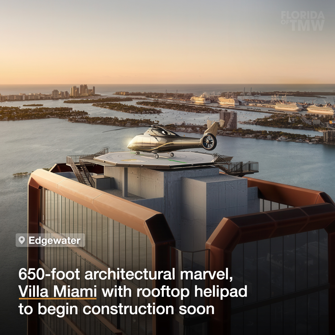 650-foot architectural marvel, Villa Miami with rooftop helipad to begin construction soon