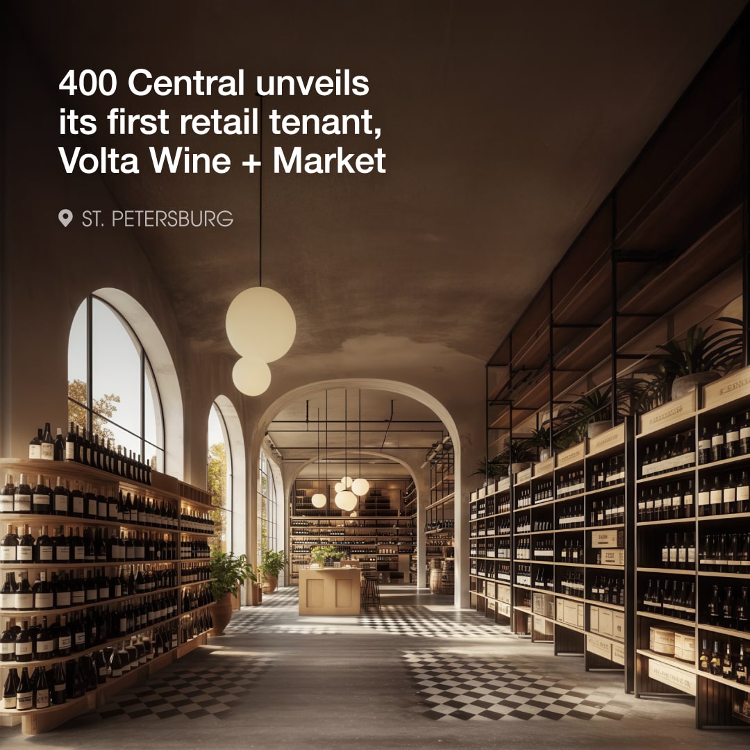 400 Central unveils its first retail tenant, Michelin-starred sommelier-led, Volta Wine + Market