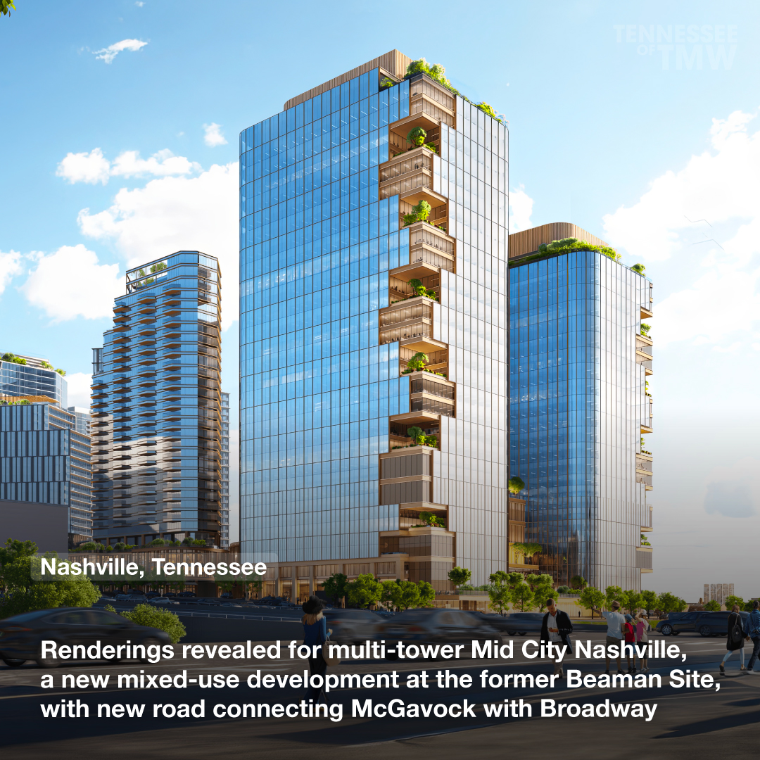 Renderings revealed for multi-tower Mid City Nashville, a new