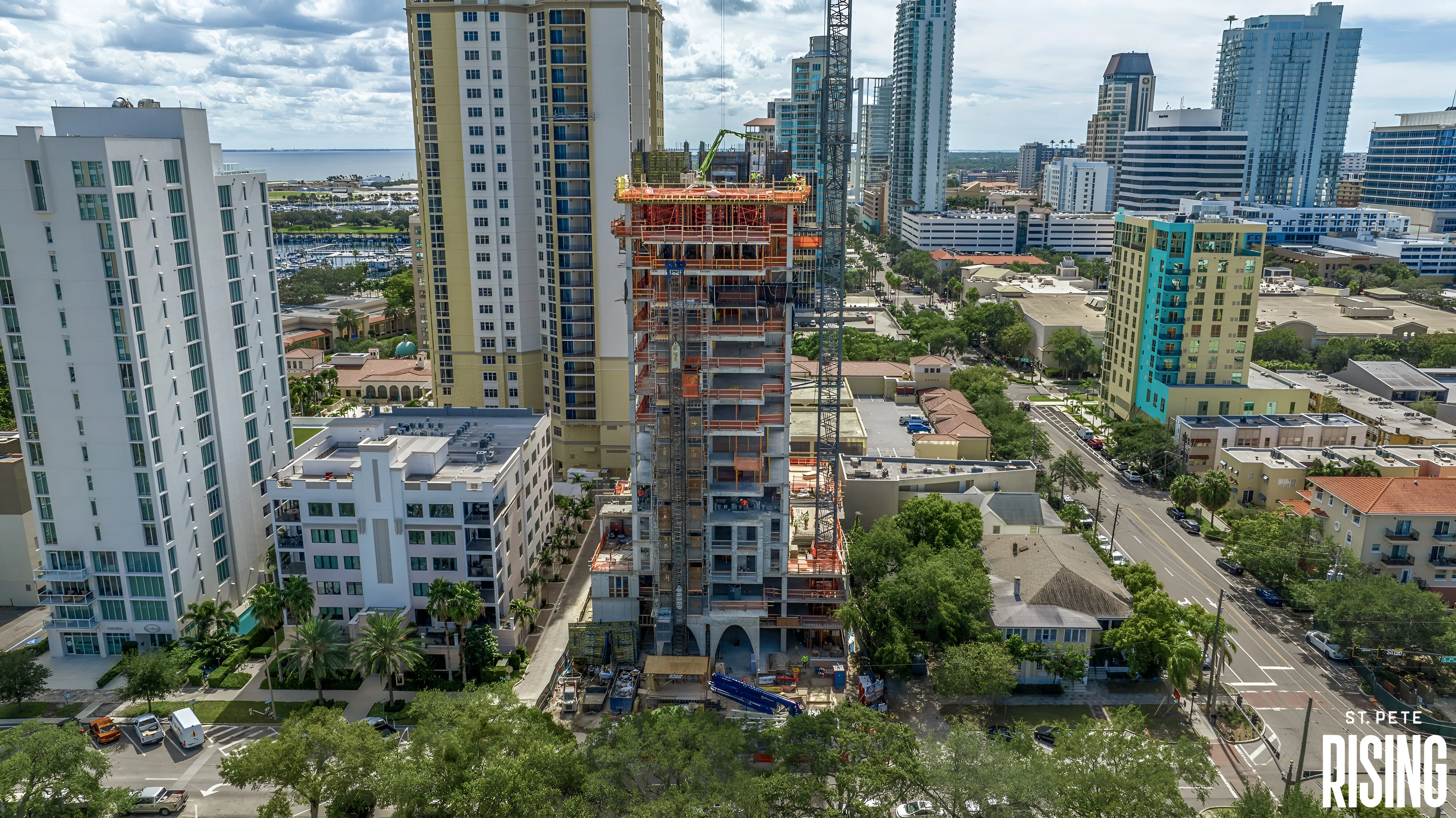The Nolen, a new 23-story luxury boutique condominium in St. Petersburg begins to take shape