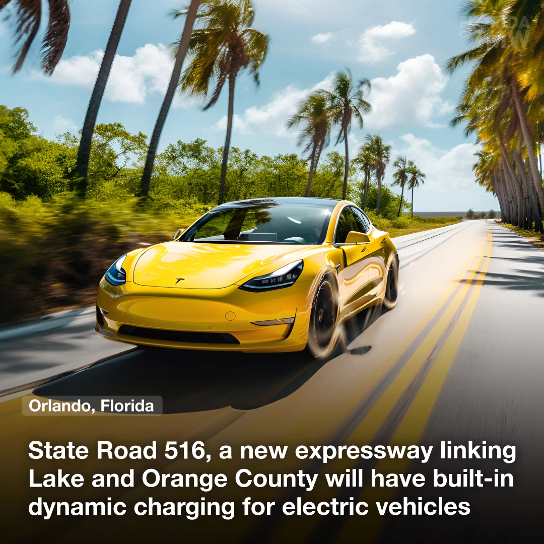State Road 516, a new expressway linking Lake and Orange County will have built-in dynamic charging 