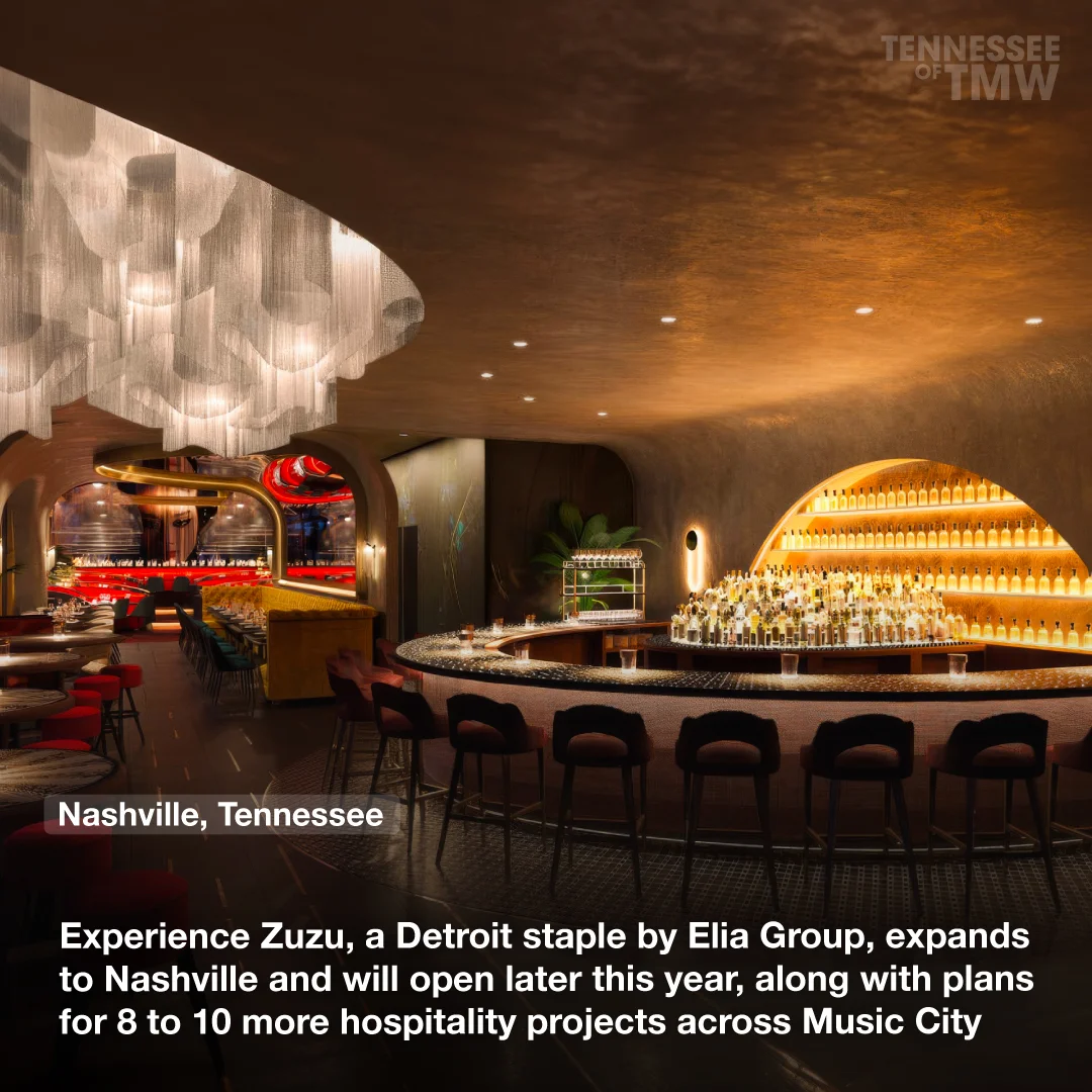 Experience Zuzu, a Detroit staple by Elia Group, expands to Nashville and will open later this year, along with plans for 8 to 10 more hospitality projects across Music City
