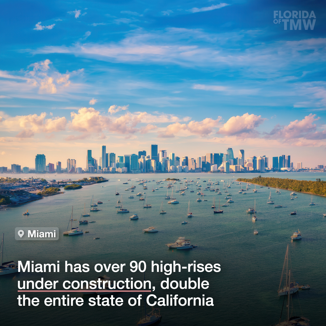 Miami has over 90 high-rises under construction, double the entire state of California