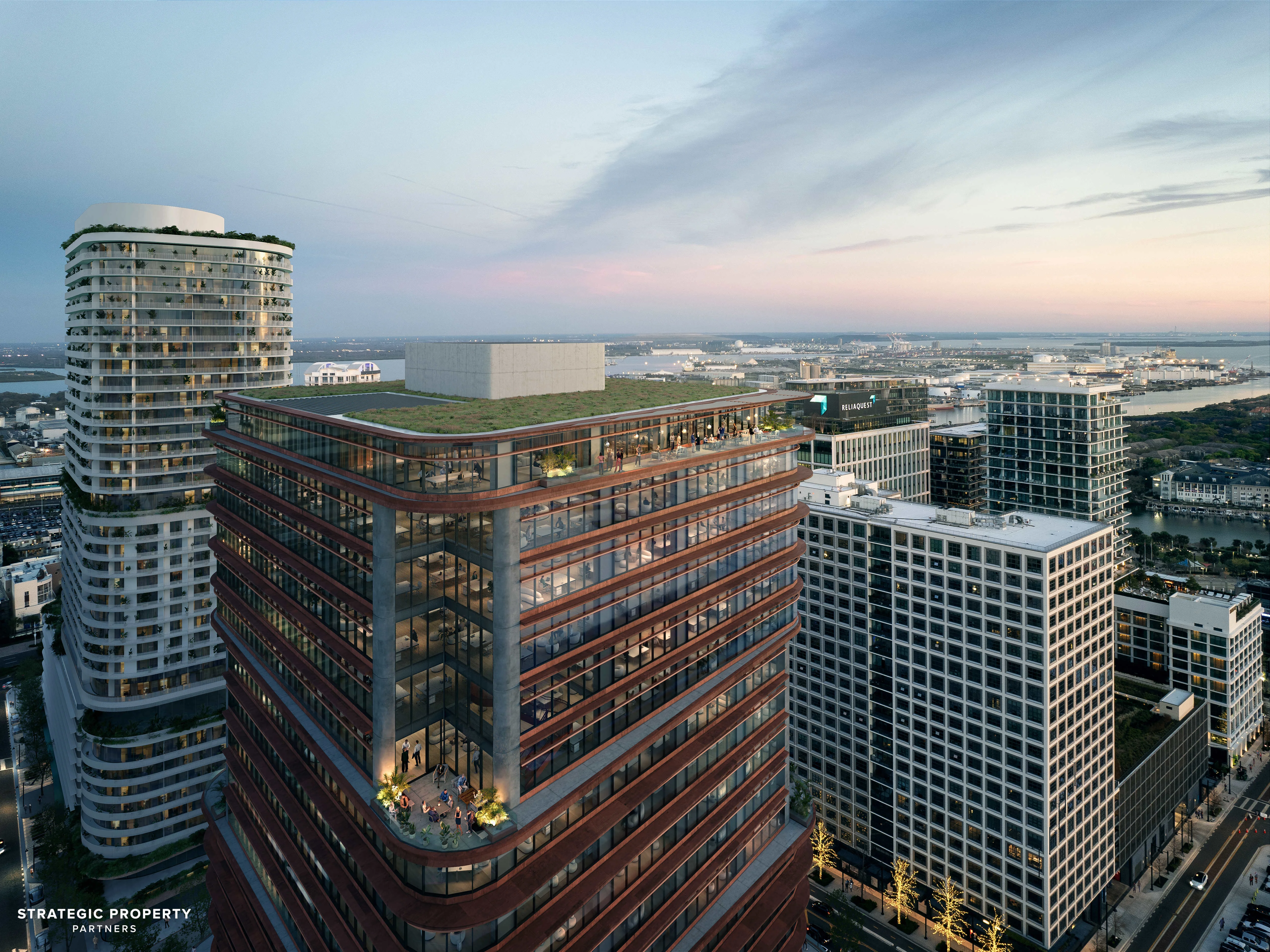 SPP unveils three new projects for Water Street Tampa, a new tallest residential condo tower, an office complex, and an entertainment destination near Amalie Arena