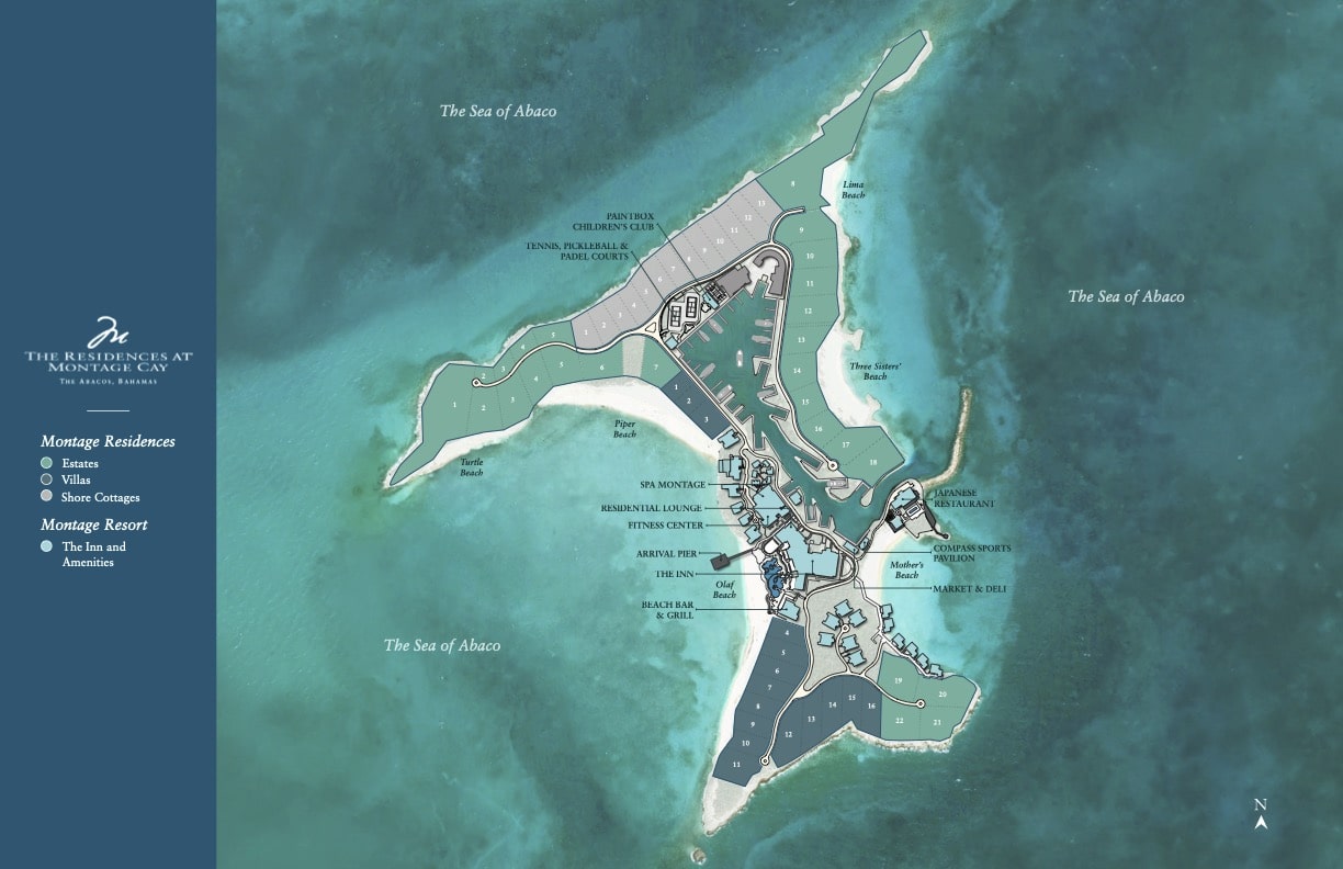 Montage Cay Island Site Map, courtesy of Montage Hotels & Resorts
