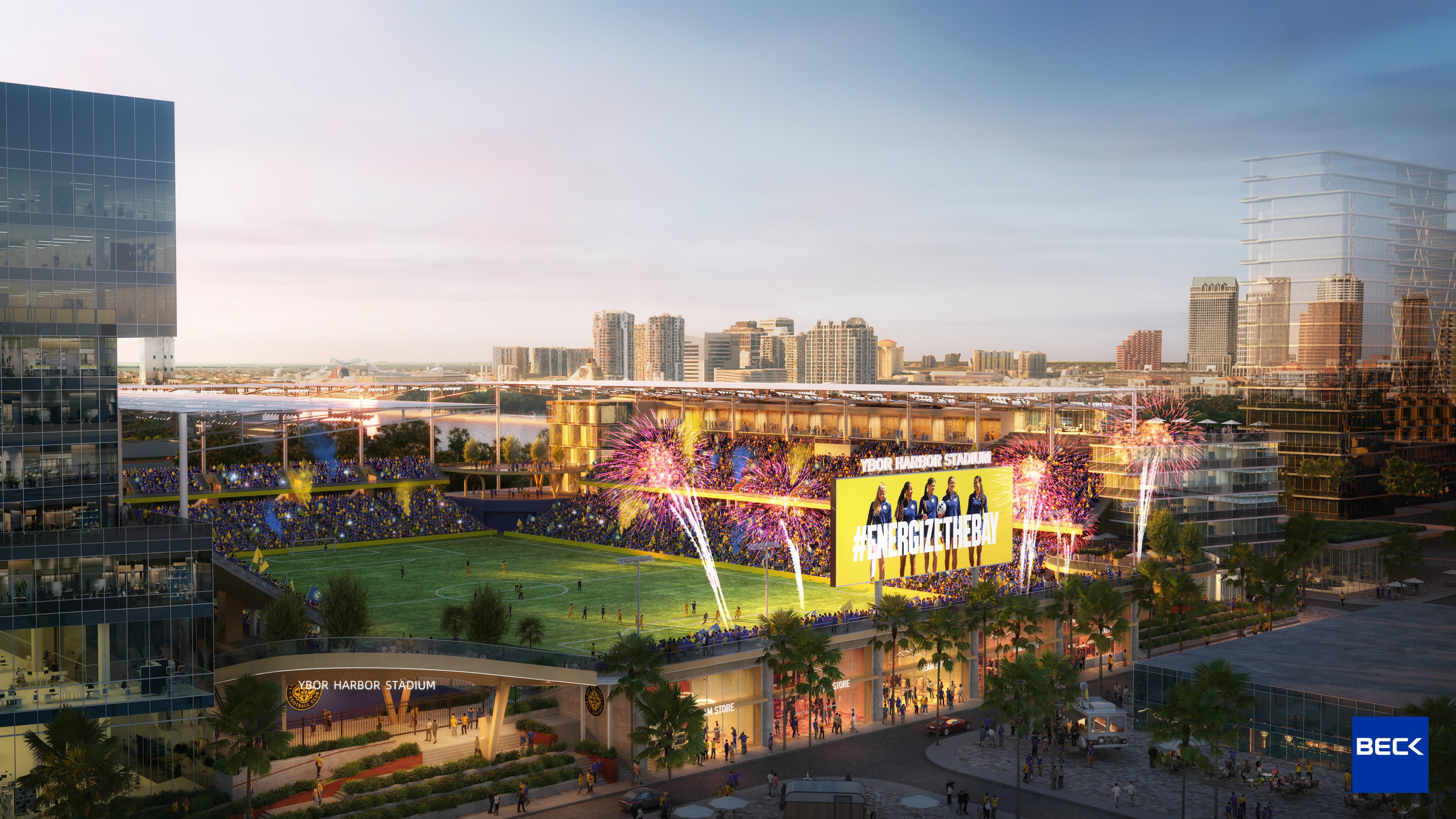 Tampa Bay Sun FC and USL unveil plans for groundbreaking waterfront stadium at Ybor Harbor