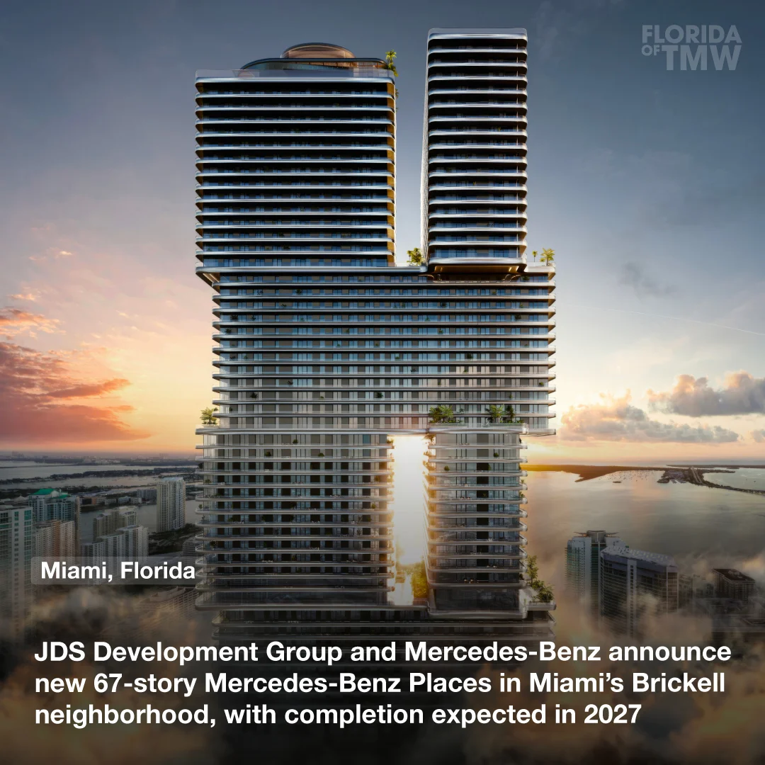JDS Development Group and Mercedes-Benz announce new 67-story Mercedes-Benz Places in Miami’s Brickell neighborhood, with completion expected in 2027