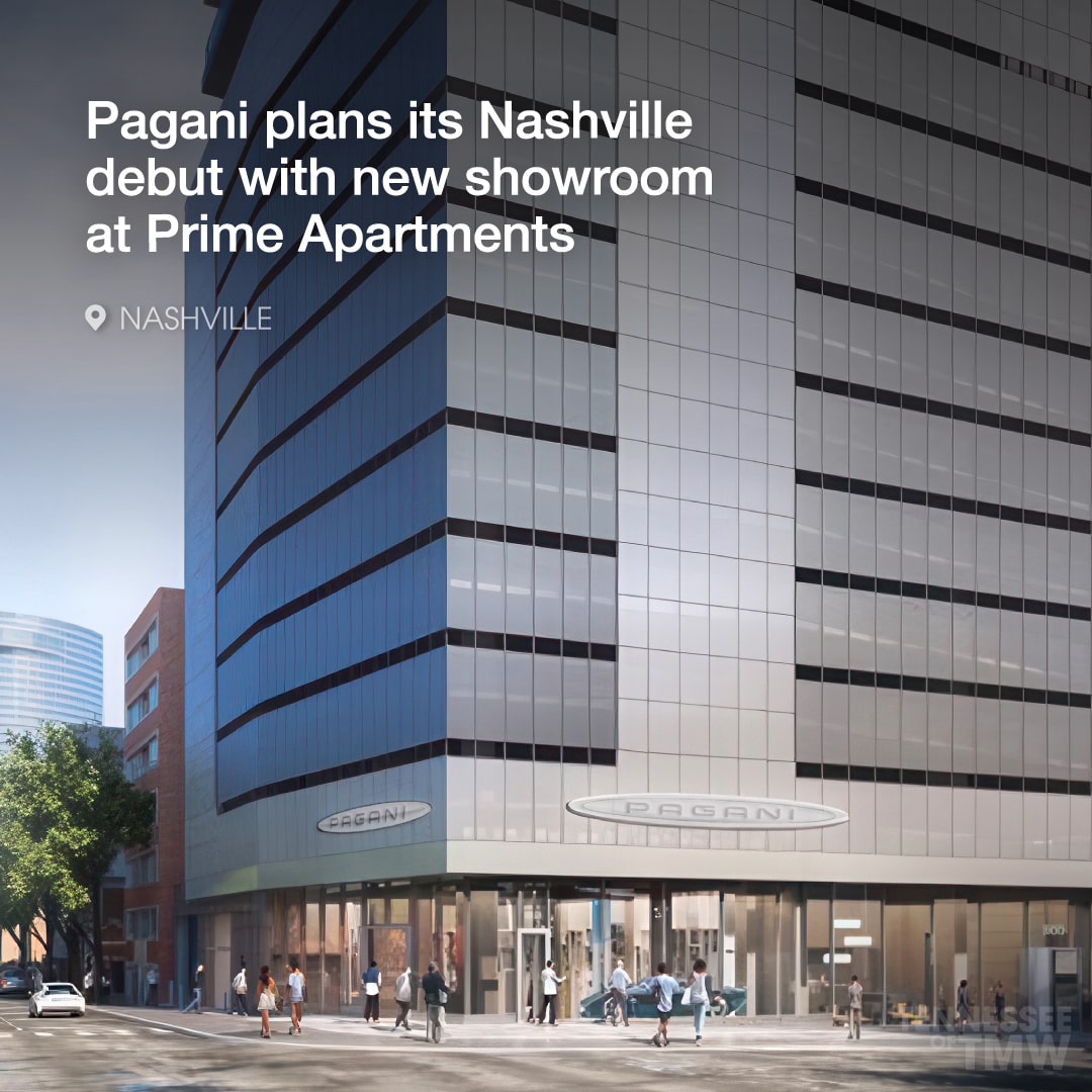Ultra-luxury Italian carmaker Pagani plans its Nashville debut with a new showroom at Prime Apartments