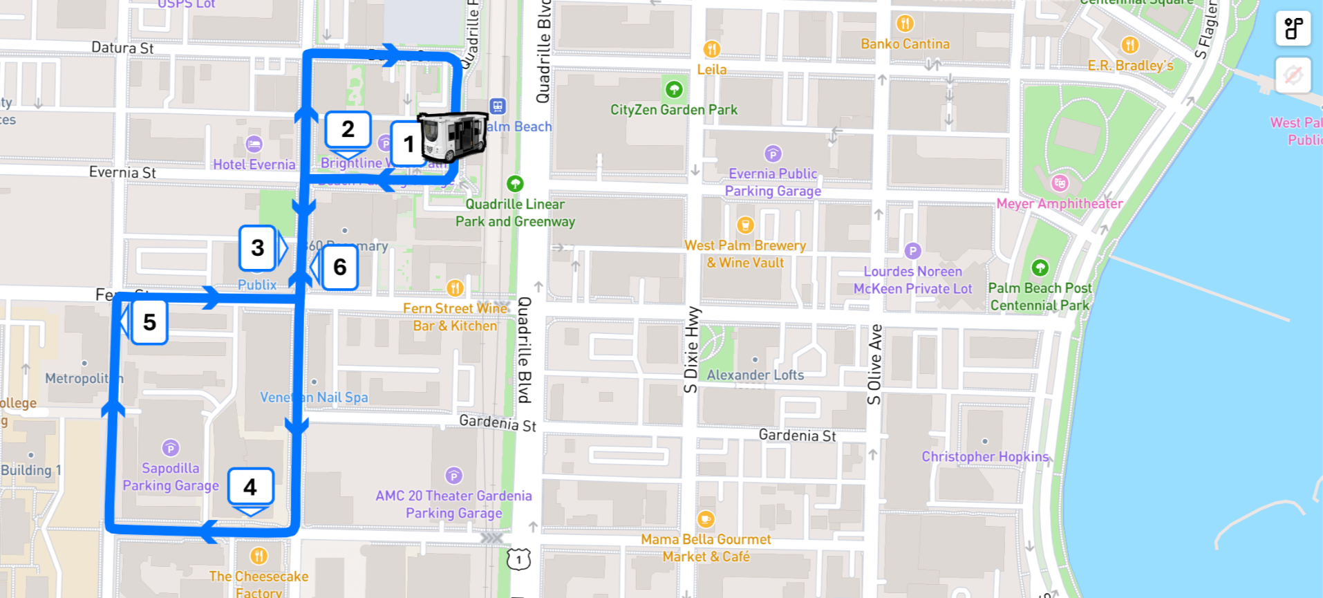 Image: Map of MiCa, Downtown West Palm Beach
